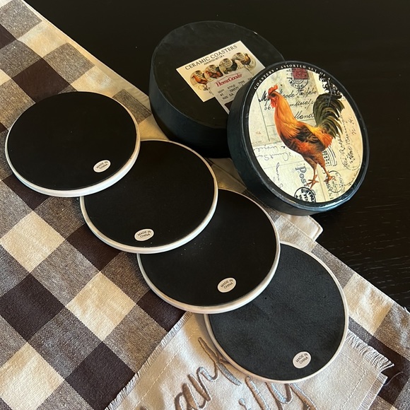 Bundle The Prairie Table runner “Give thanks for family” +ceramic coasters NEW - Picture 4 of 17